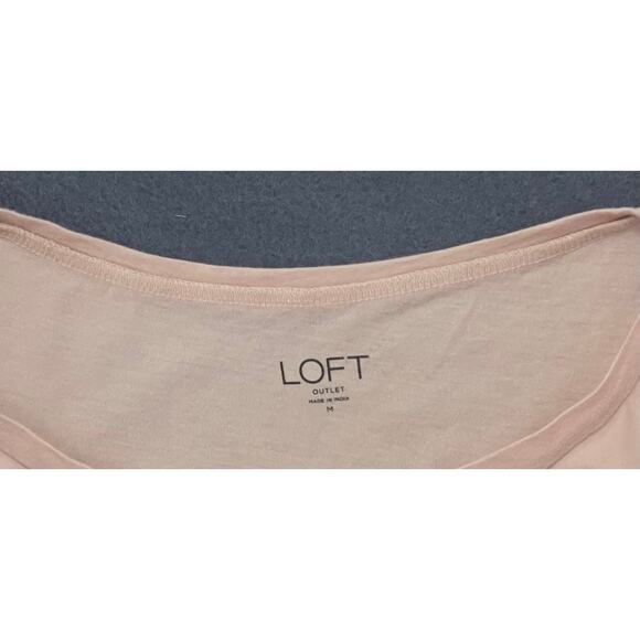 LOFT blush pink long sleeve tee with fox graphic sz M cute playful whimsical - Picture 3 of 3